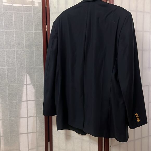 LAUREN RALPH LAUREN PURE WOOL MEN’S BLUE WITH‎ GOLD BUTTONS BLAZER SIZE 44R - Picture 2 of 12